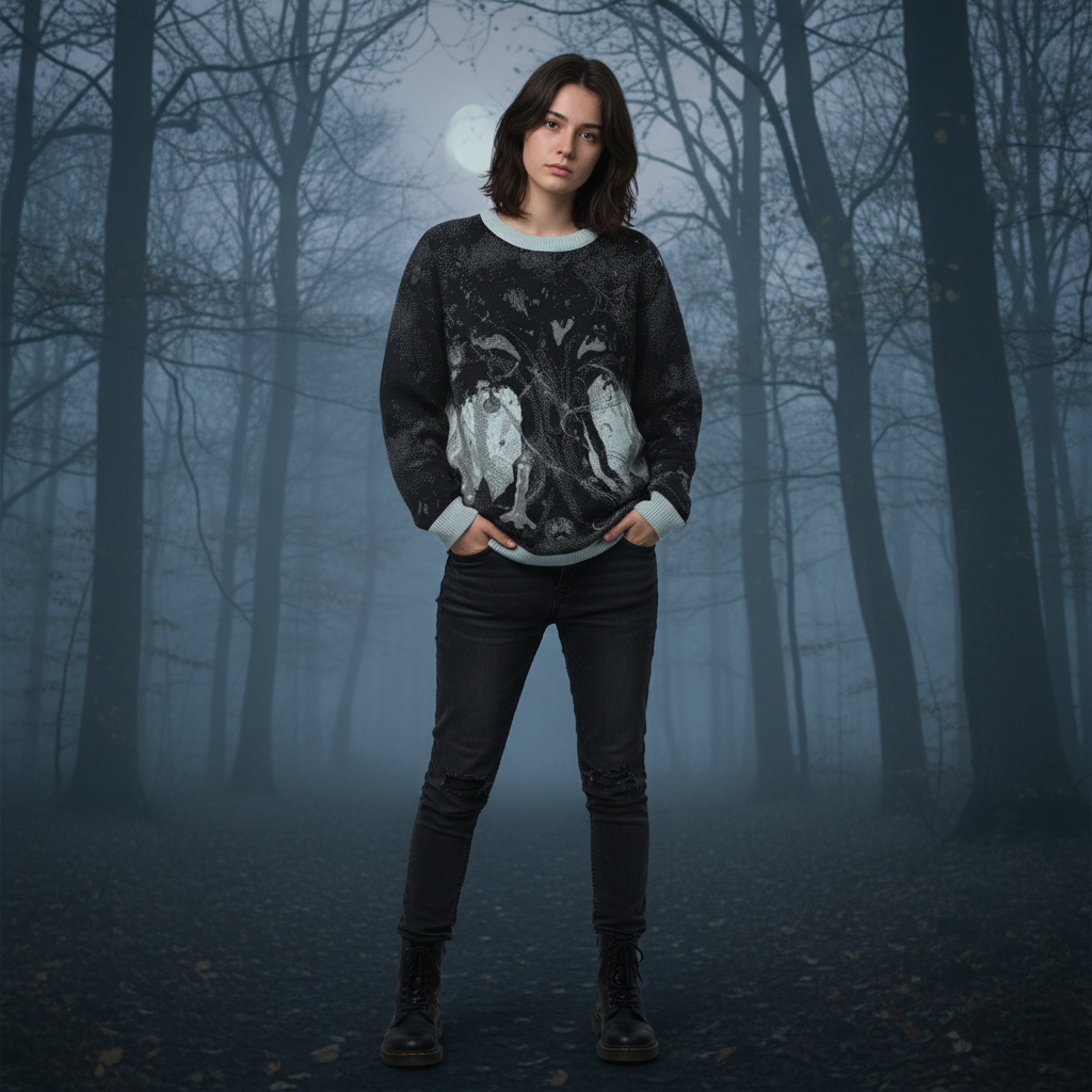 Knitted Halloween Forest Sweater