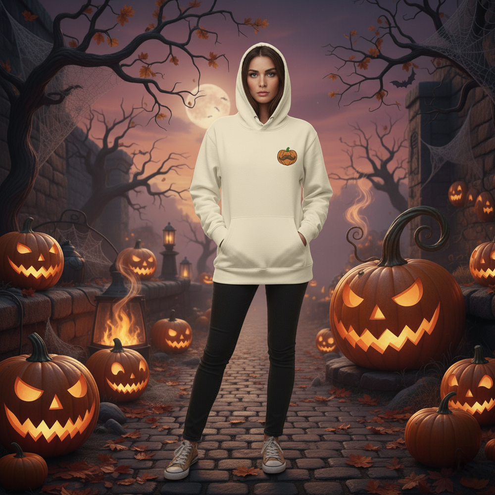 Embroidered Pumpkin Hoodie